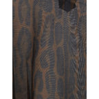 Brown Cotton Casual Dress