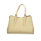 Beige Polyurethane Women Tote