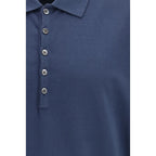 Blue Cotton Polo Shirt