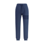 Blue Cotton Casual Pants