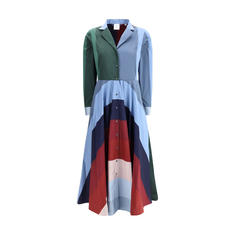 Multicolor Polyester Casual Dress