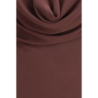 Brown Silk Long Dress