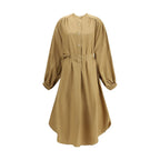Beige Cotton Casual Dress