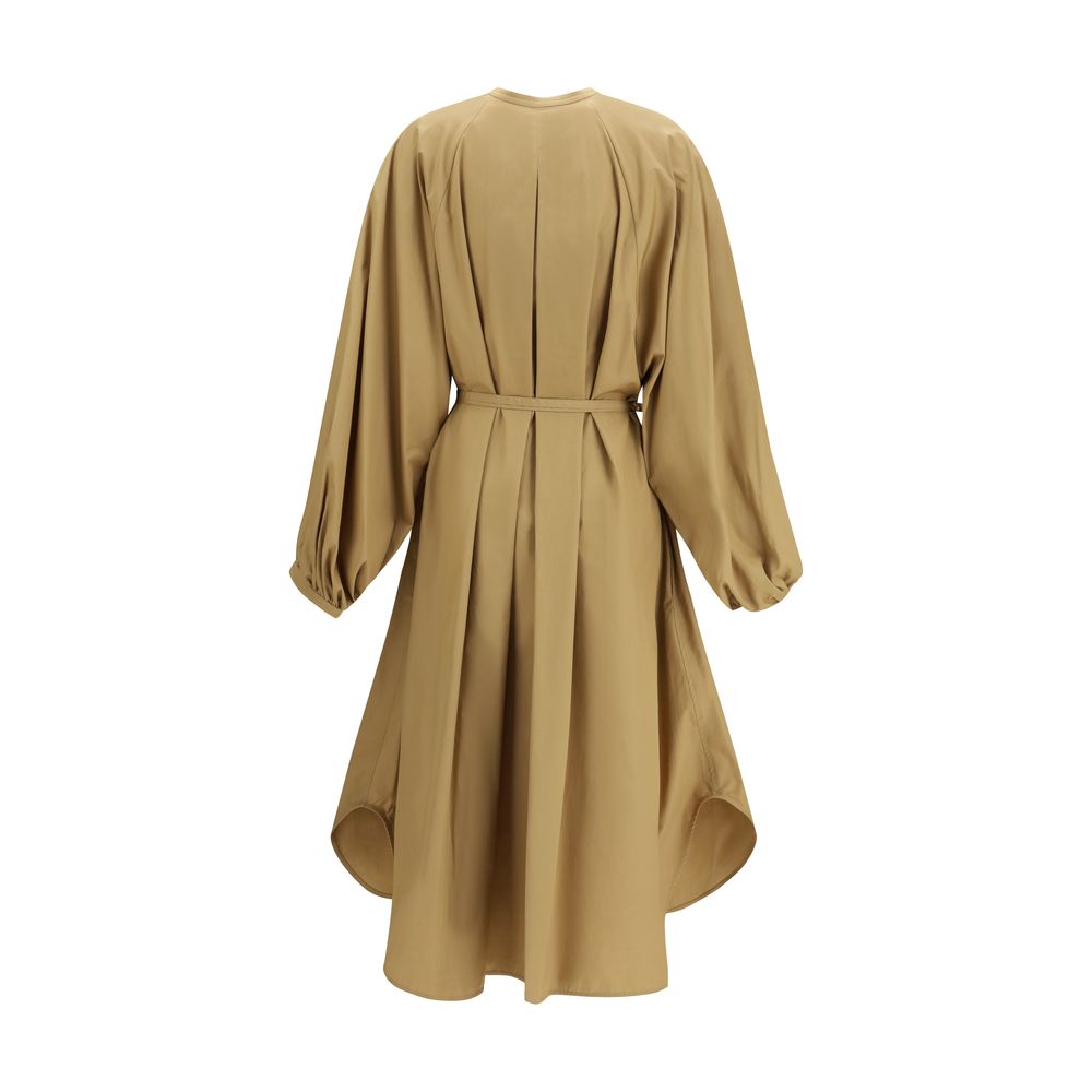 Beige Cotton Casual Dress