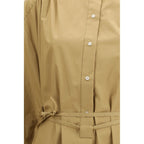 Beige Cotton Casual Dress