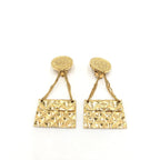 Bag Motif Clip-On Drop Earrings