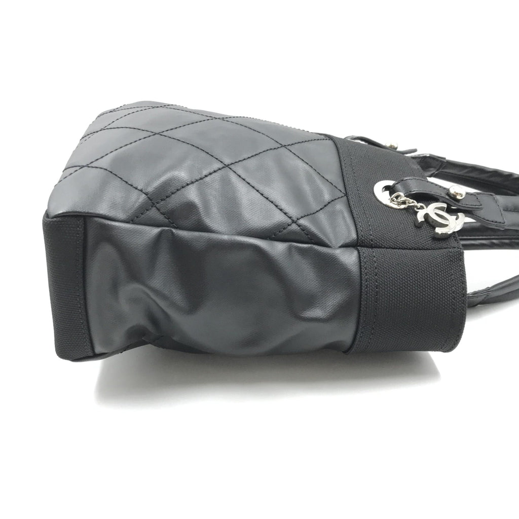 Chanel Black Canvas Paris-Biarritz Tote PM Handbag