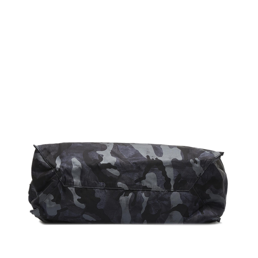 Black Camouflage Tessuto Nylon Tote Bag