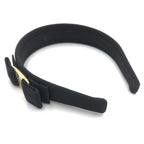 Black Grosgrain Headband With Gold Hardware