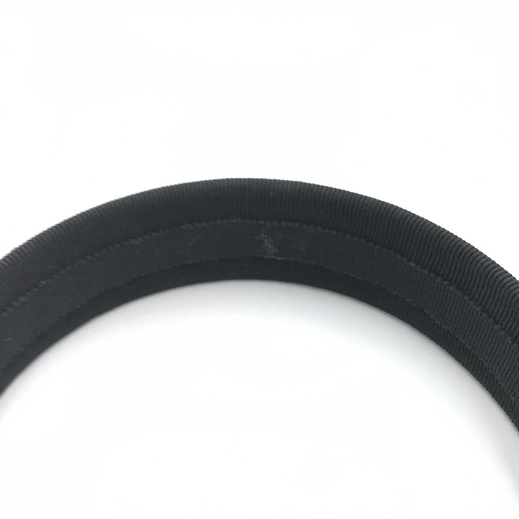 Black Grosgrain Headband With Gold Hardware