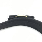 Black Grosgrain Headband With Gold Hardware