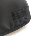 Black Waist Pouch With Zippered Compartments