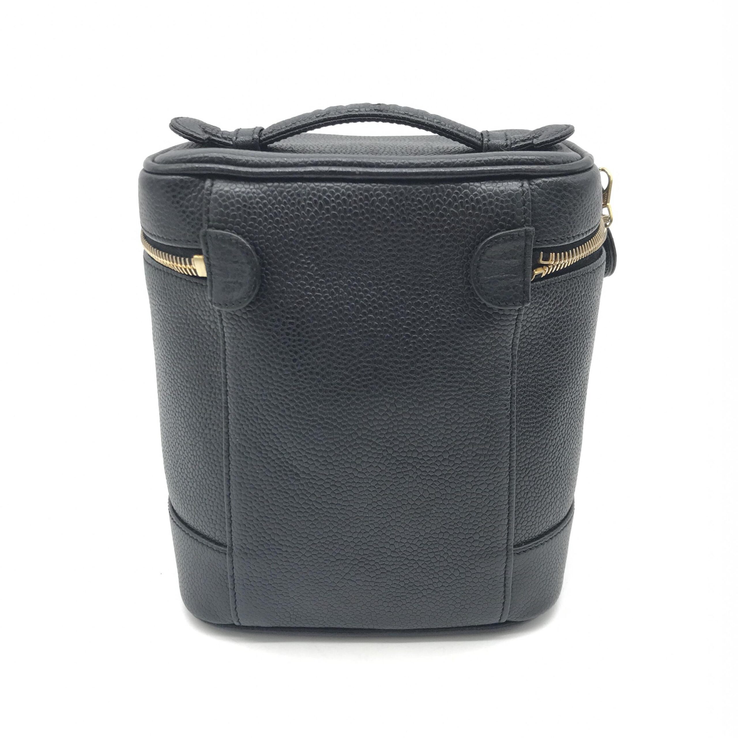 Caviar Leather Vanity Handbag In Black