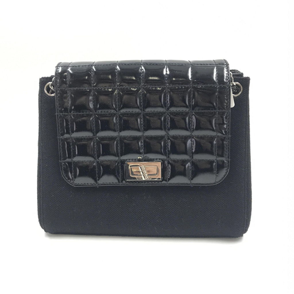 Chocolate Bar Patent Leather Shoulder Bag