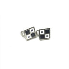 Coco Mark Earrings Black/White/Silver