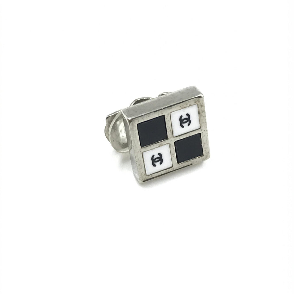 Coco Mark Earrings Black/White/Silver