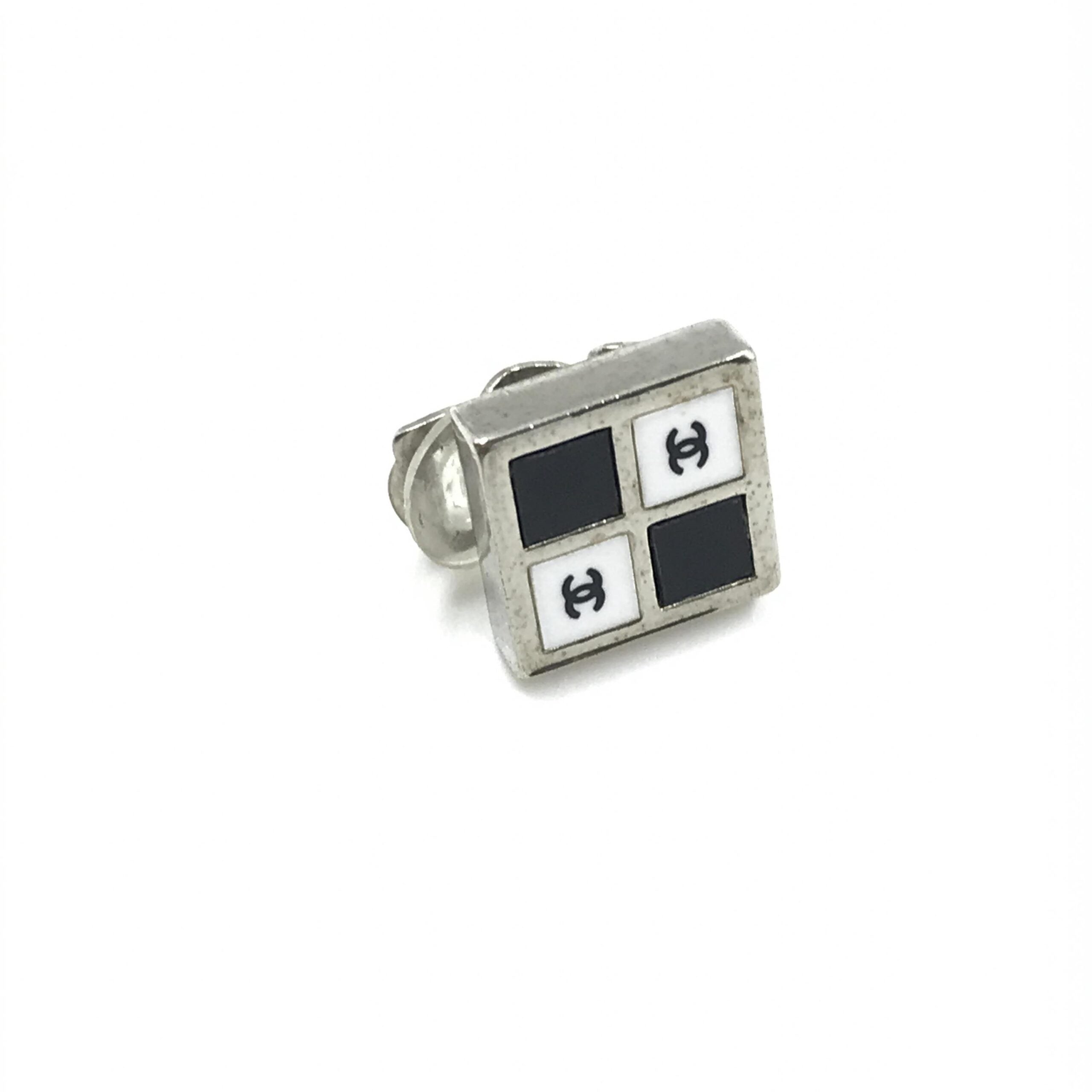 Coco Mark Earrings Black/White/Silver