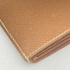 Compact Wallet In Brown Leather