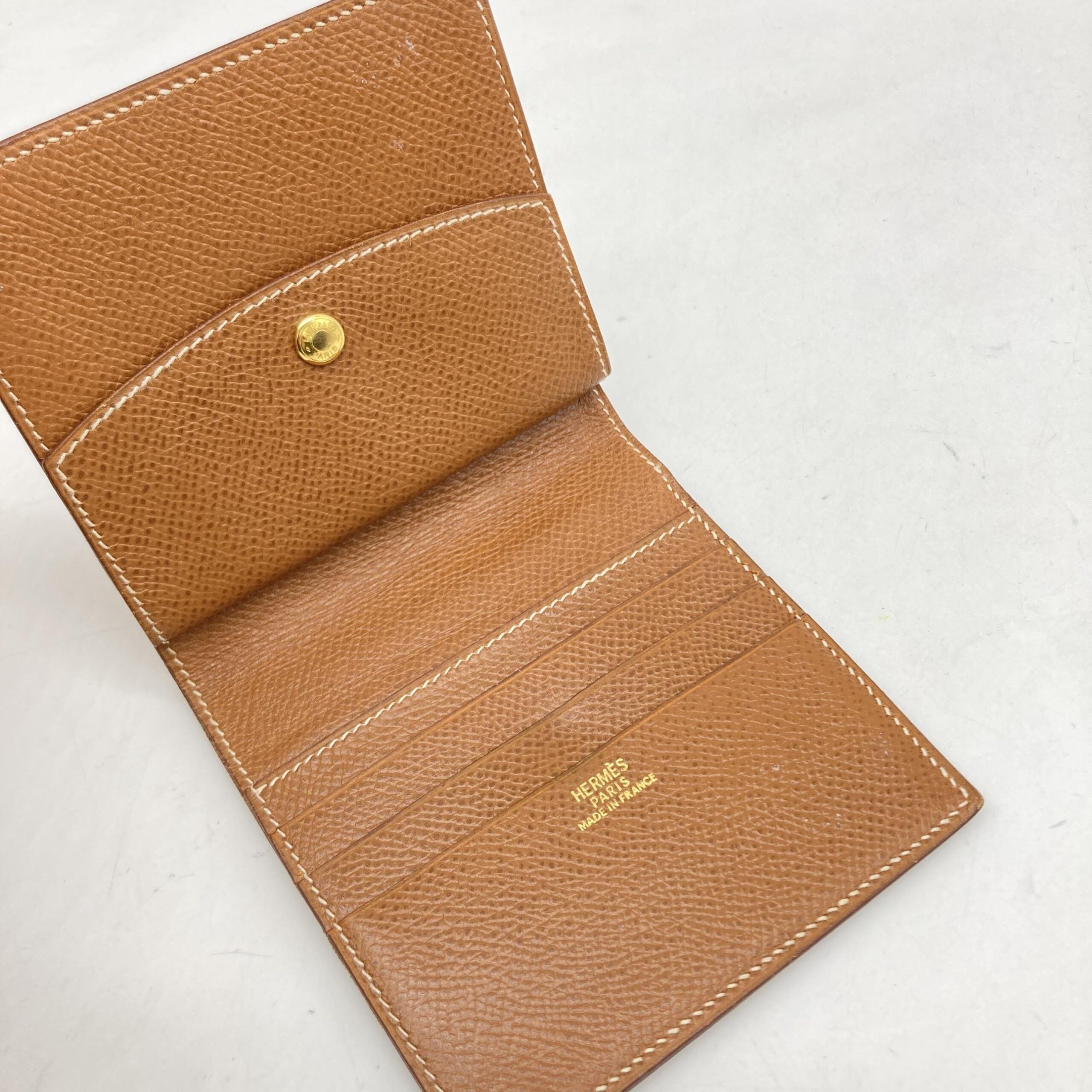 Compact Wallet In Brown Leather