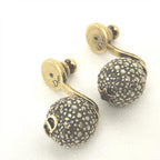 Crystal Embellished Metal Bee Earrings