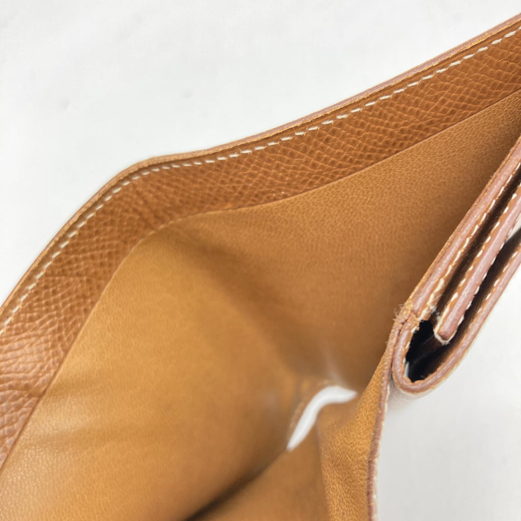 Compact Wallet In Brown Leather