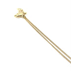 Dolphin Motif Rhinestone Gold Plated Necklace