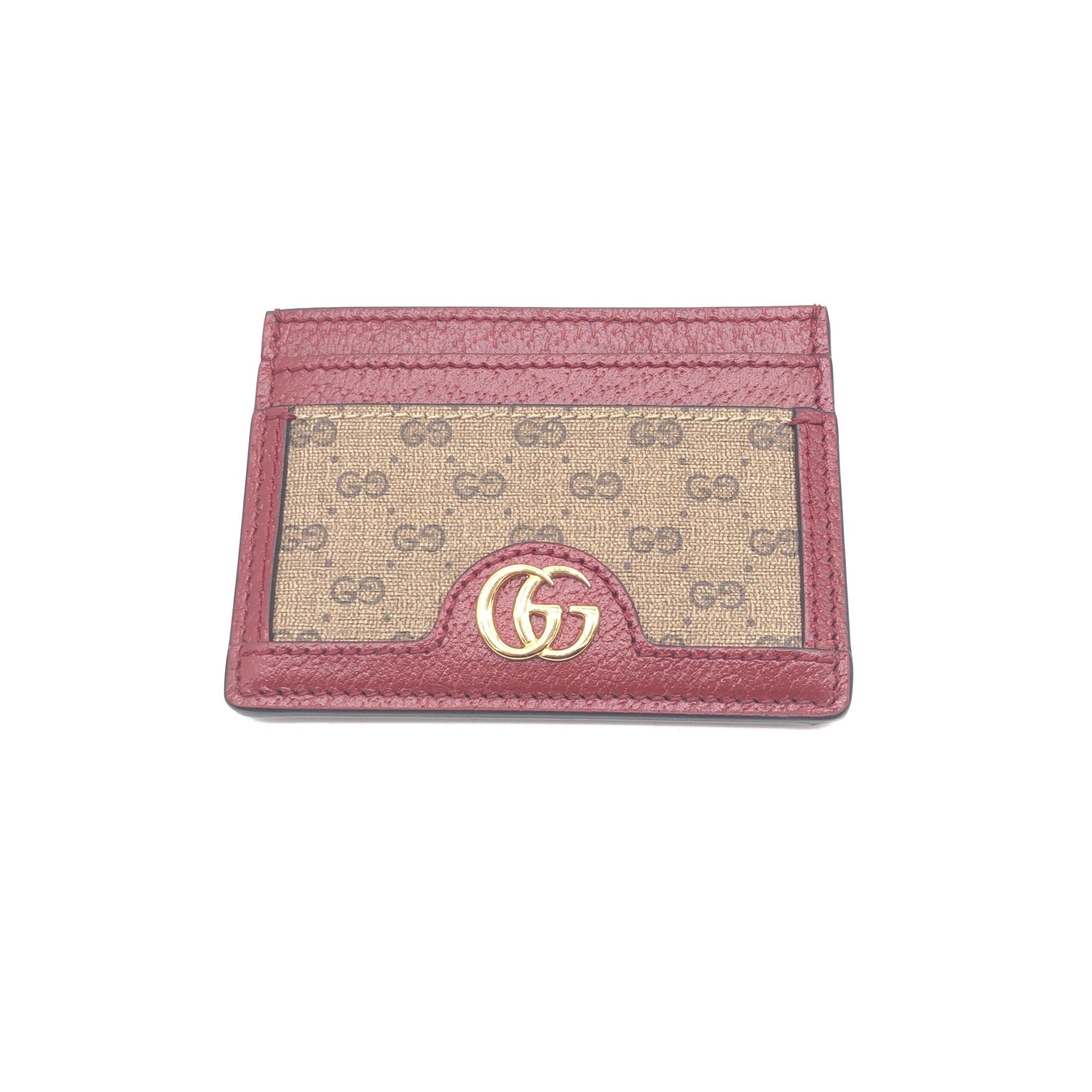 GG Supreme Card Case In Burgundy