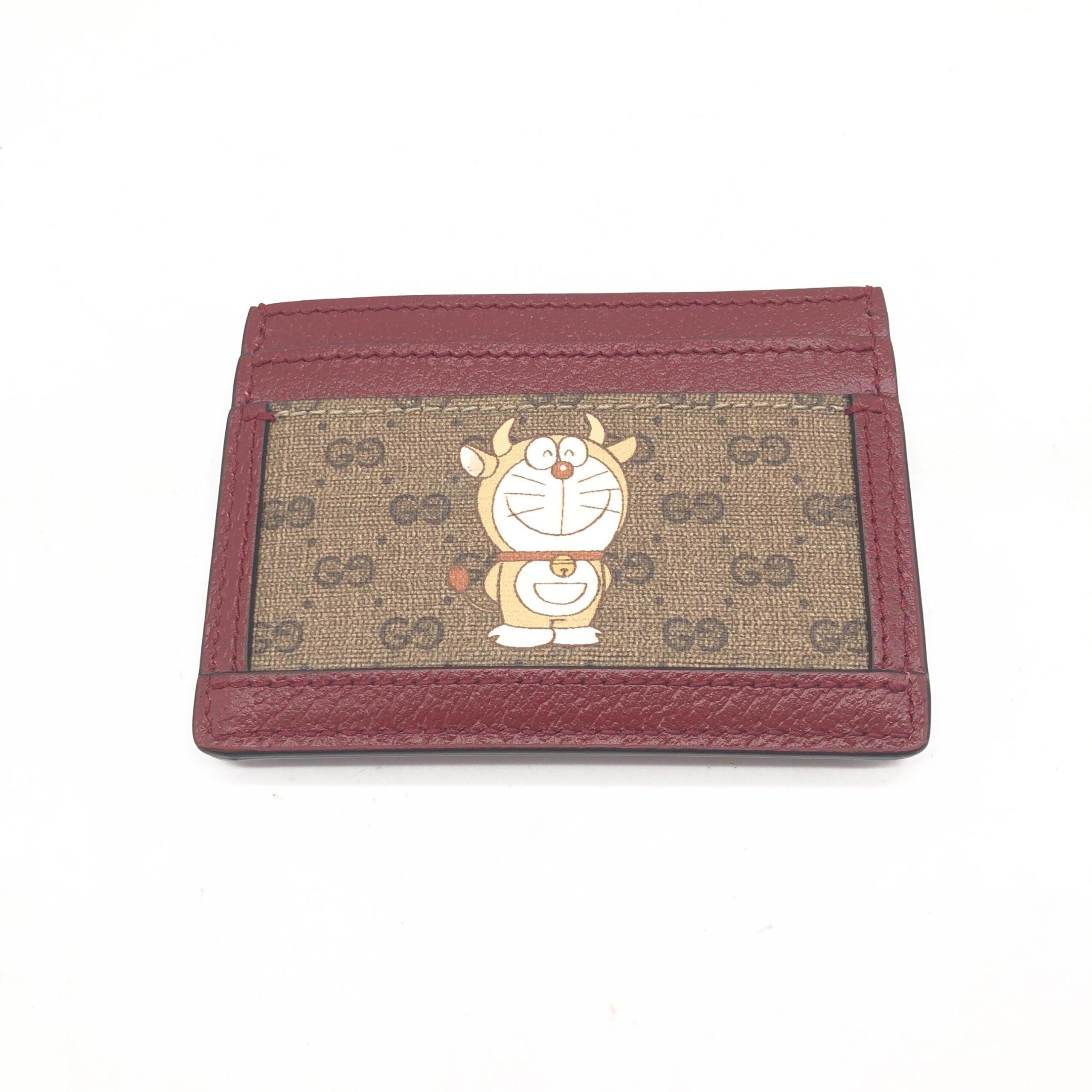 GG Supreme Card Case In Burgundy