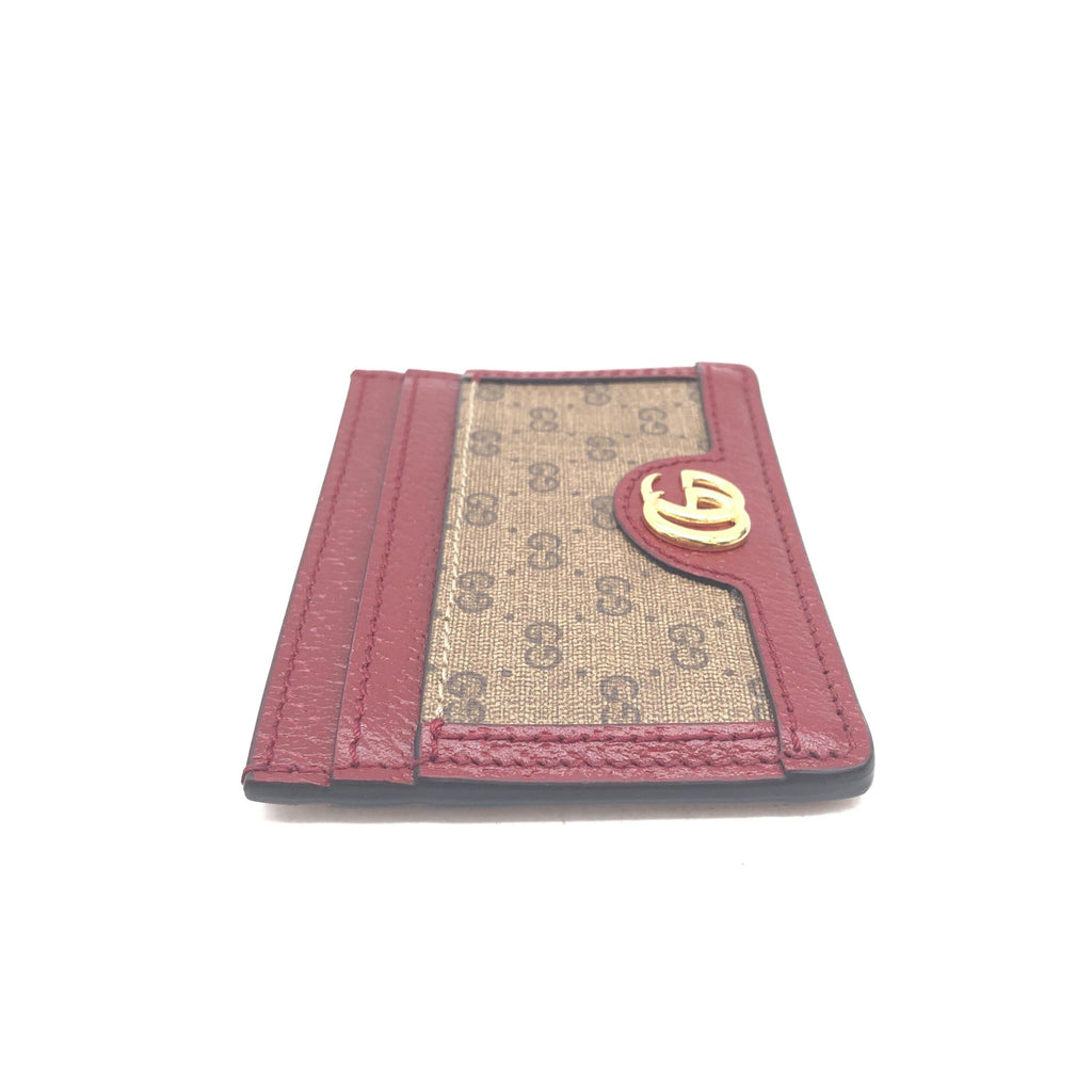 GG Supreme Card Case In Burgundy