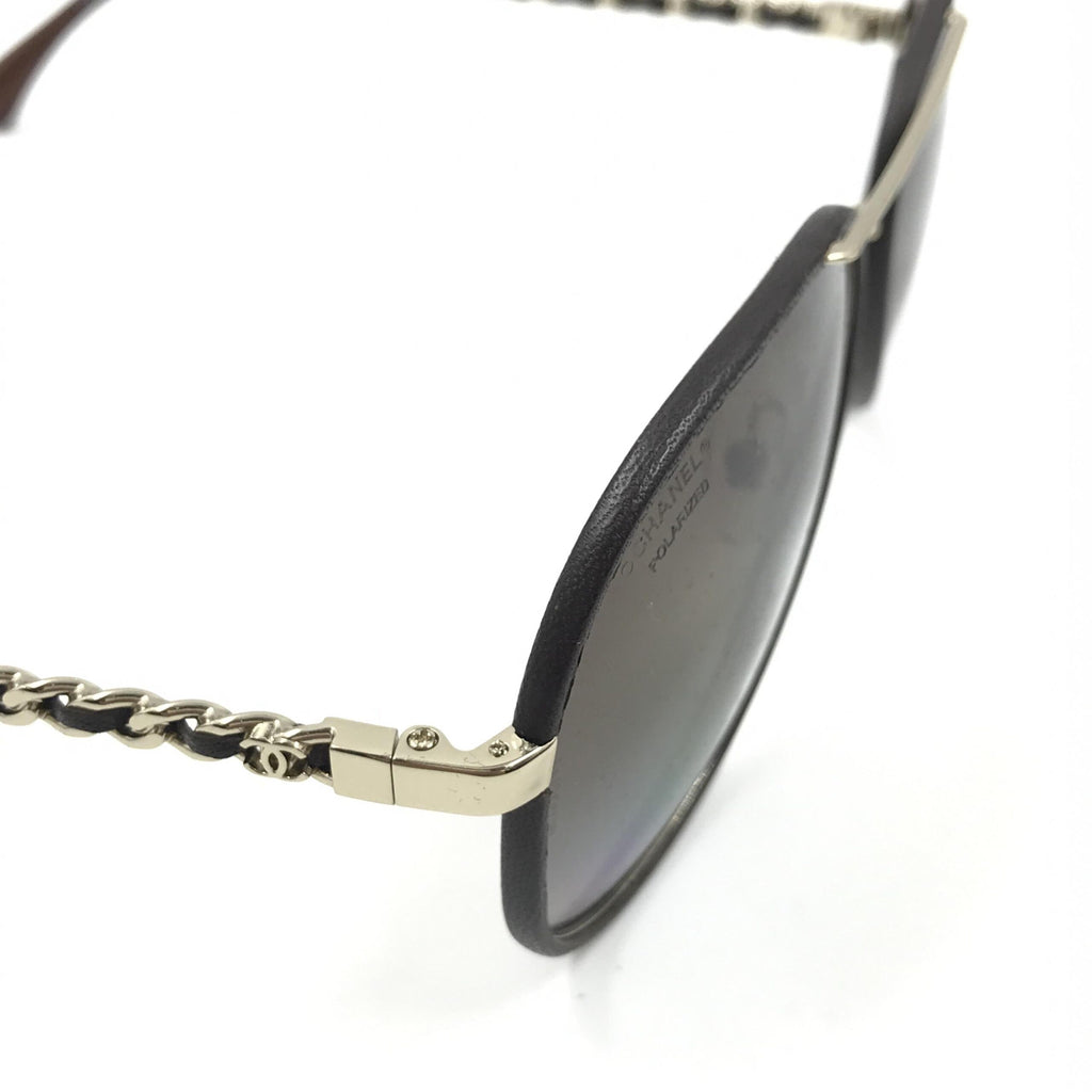 Gold And Black Polarized Aviator Sunglasses