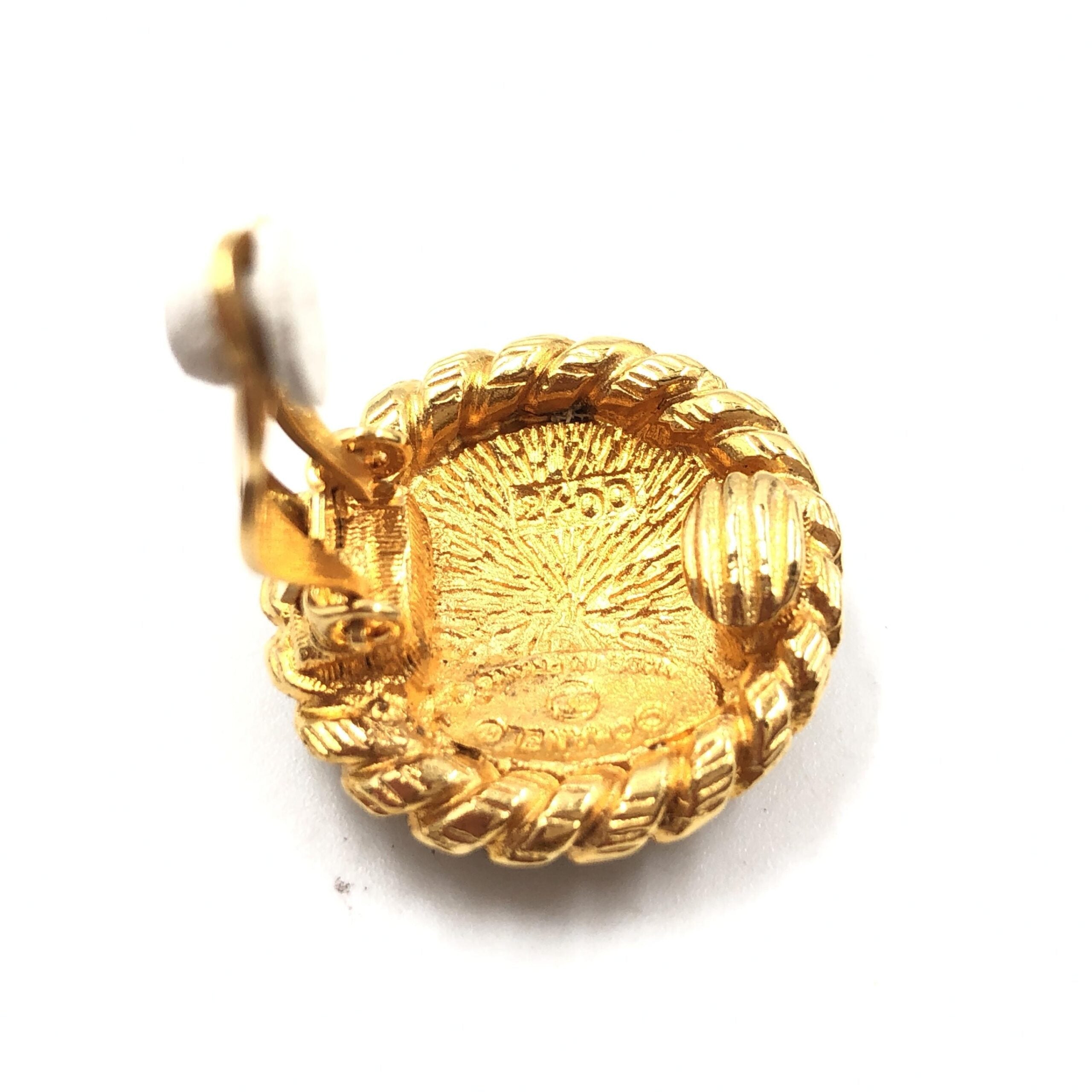 Gold Plated CC Clip On Earrings