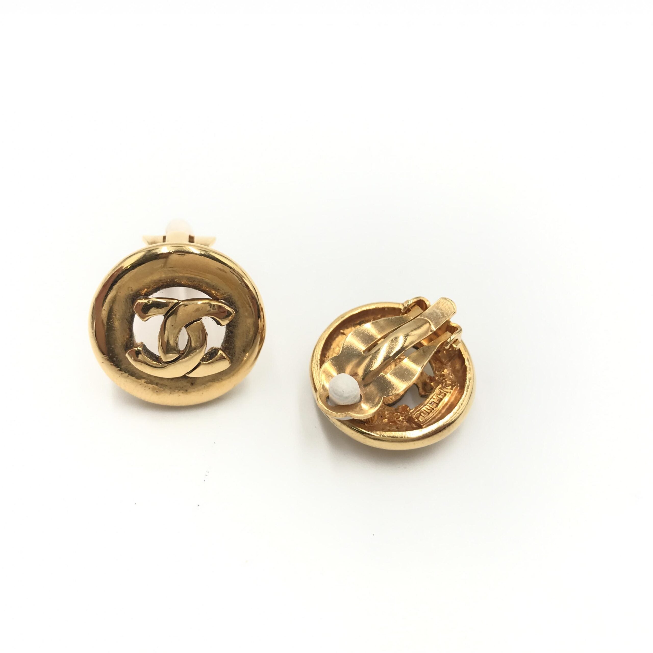 Gold Plated CC Clip-On Earrings