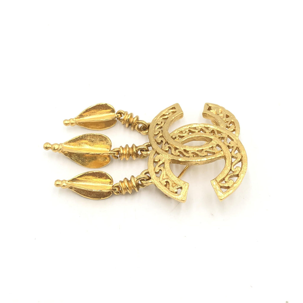 Gold Plated CC Logo Brooch