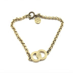 Gold Plated Chain Bracelet With Logo Charm