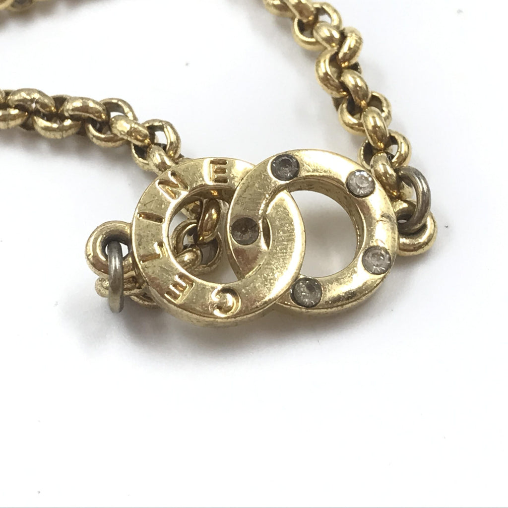 Gold Plated Chain Bracelet With Logo Charm