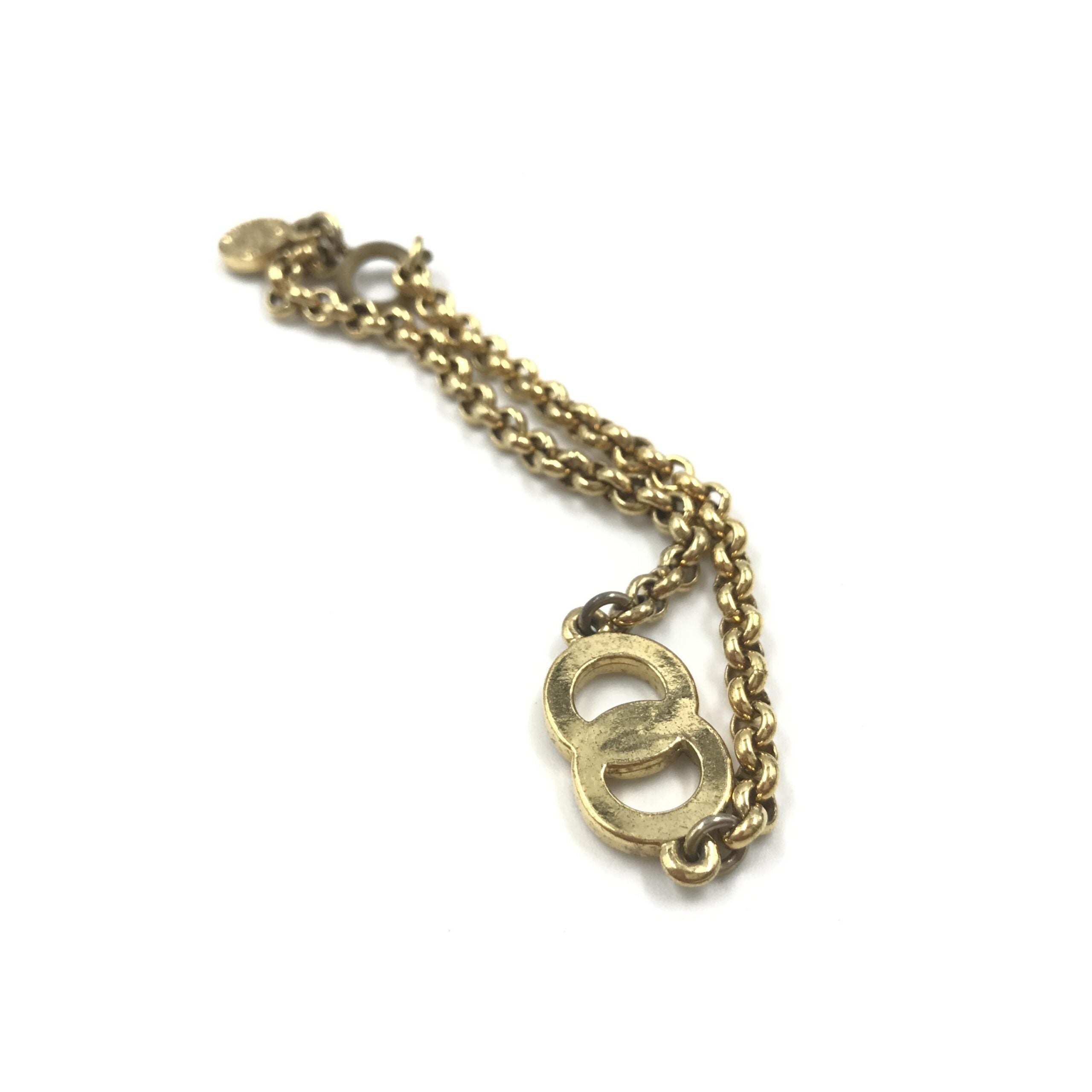 Gold Plated Chain Bracelet With Logo Charm