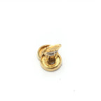 Gold Tone Double Round Motif Earrings