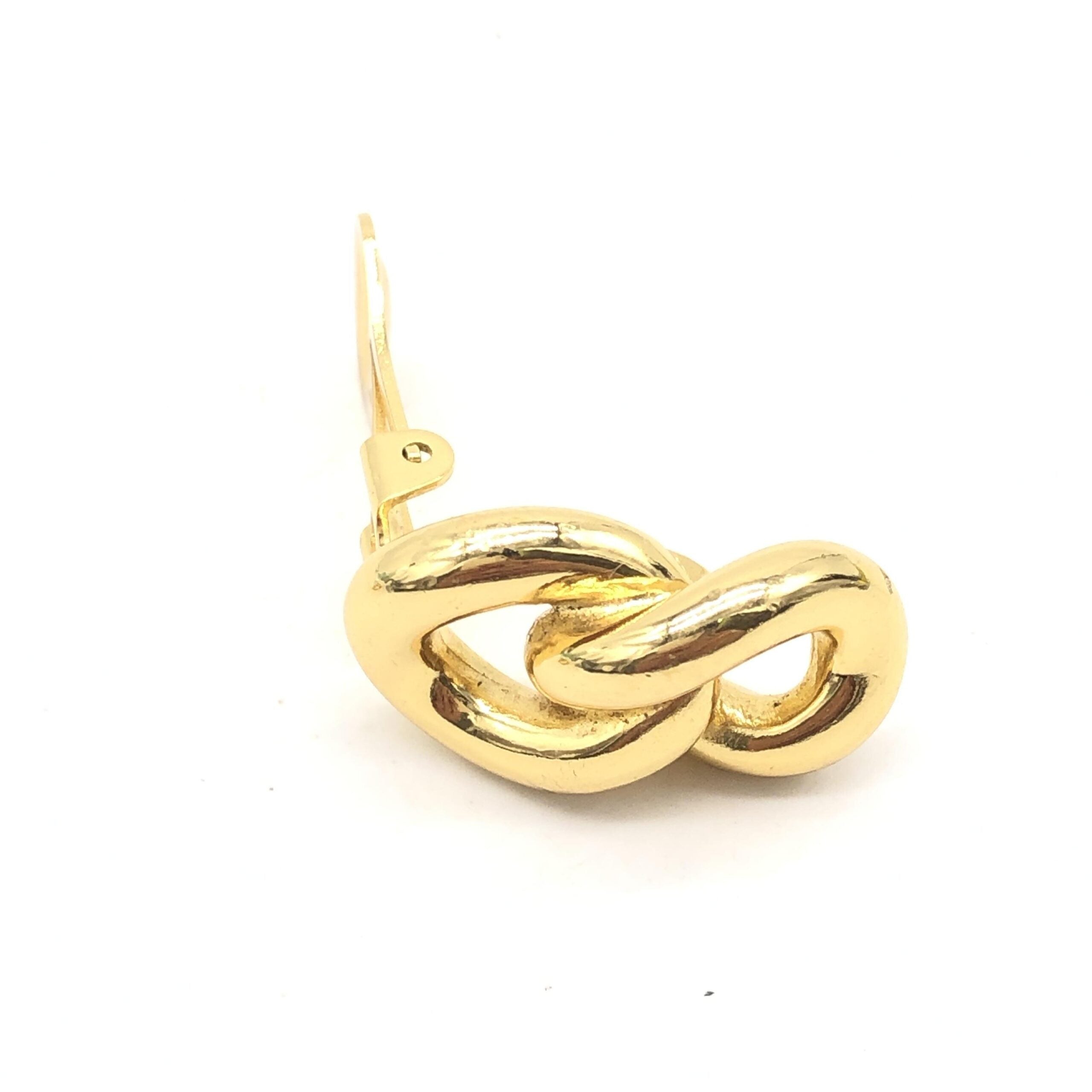 Gold Tone Twisted Chain Clip-On Earrings