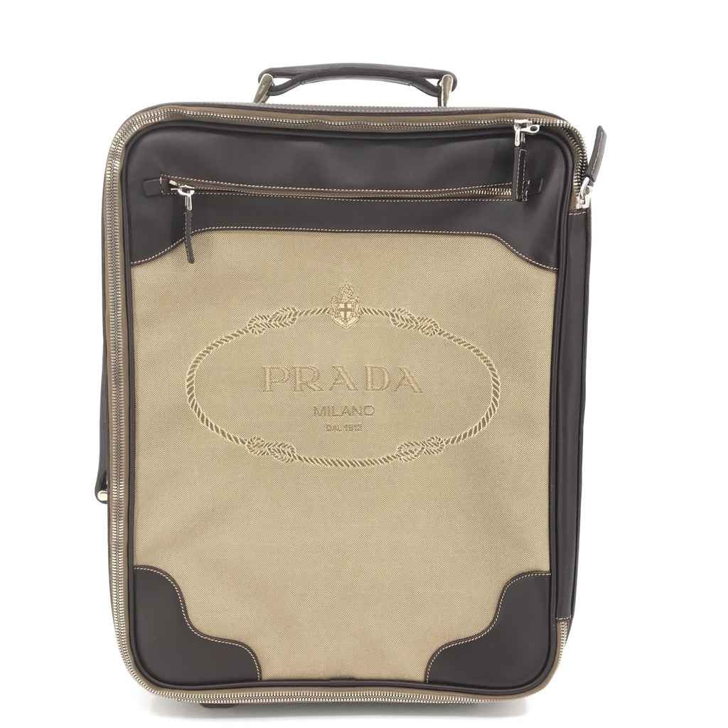 Jacquard Canvas Leather Suitcase