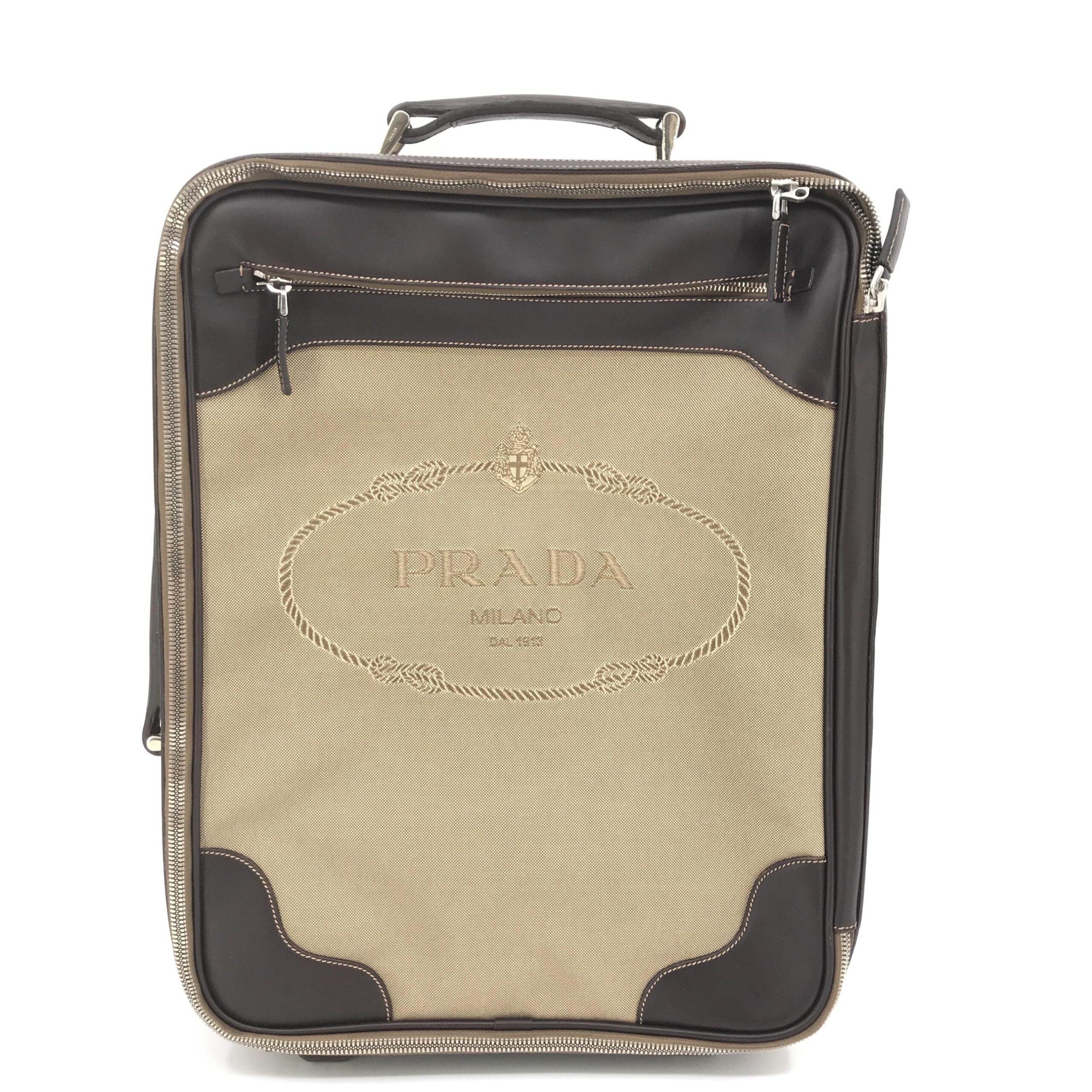 Jacquard Canvas Leather Suitcase