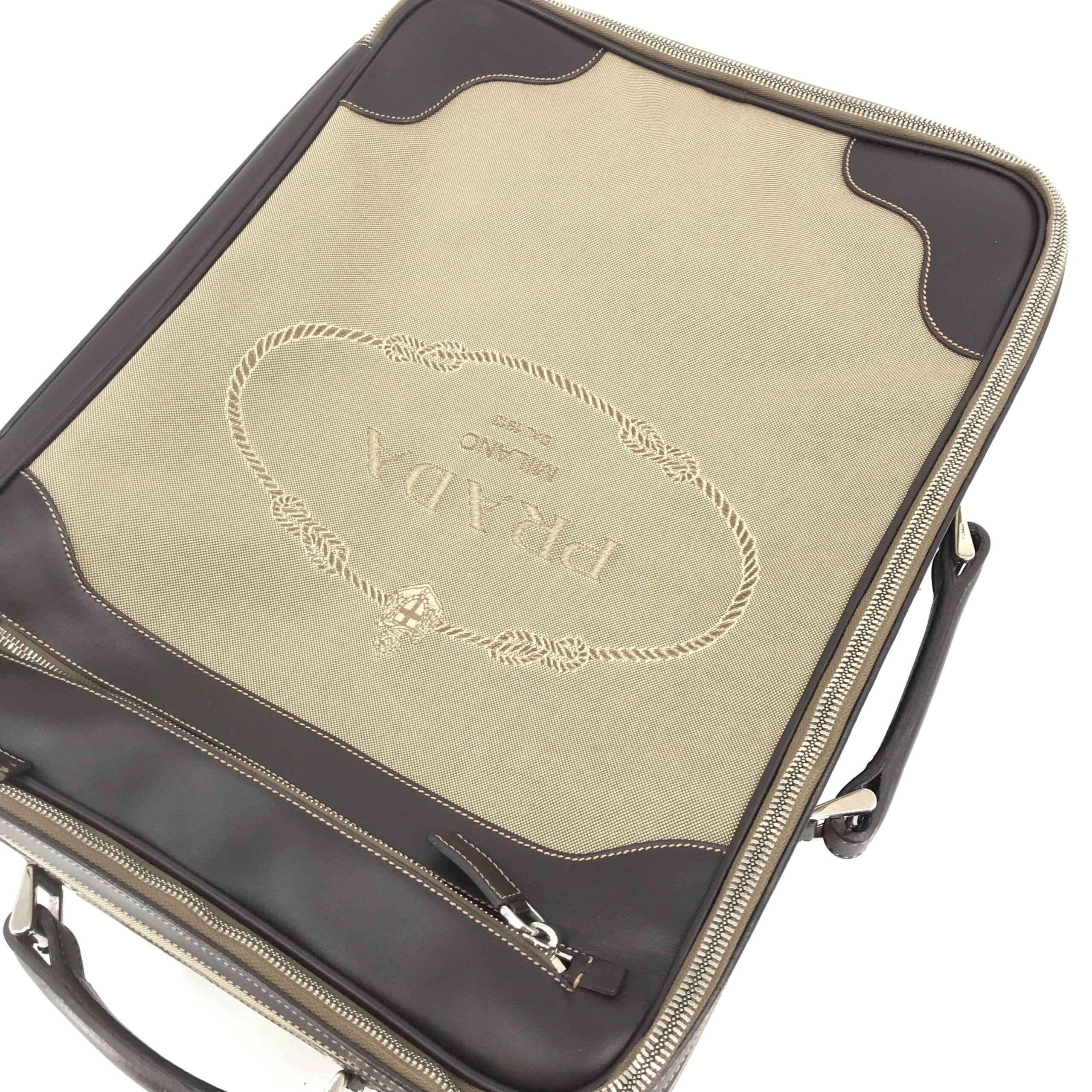 Jacquard Canvas Leather Suitcase