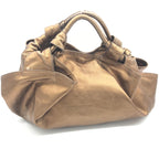 Metallic Bronze Nappa Aire Beige Shoulder Bag