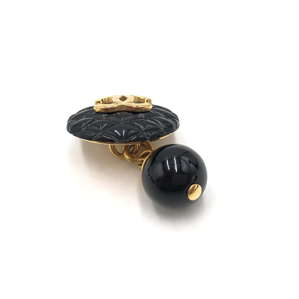 Matelasse Coco Mark Black Plastic Cufflinks