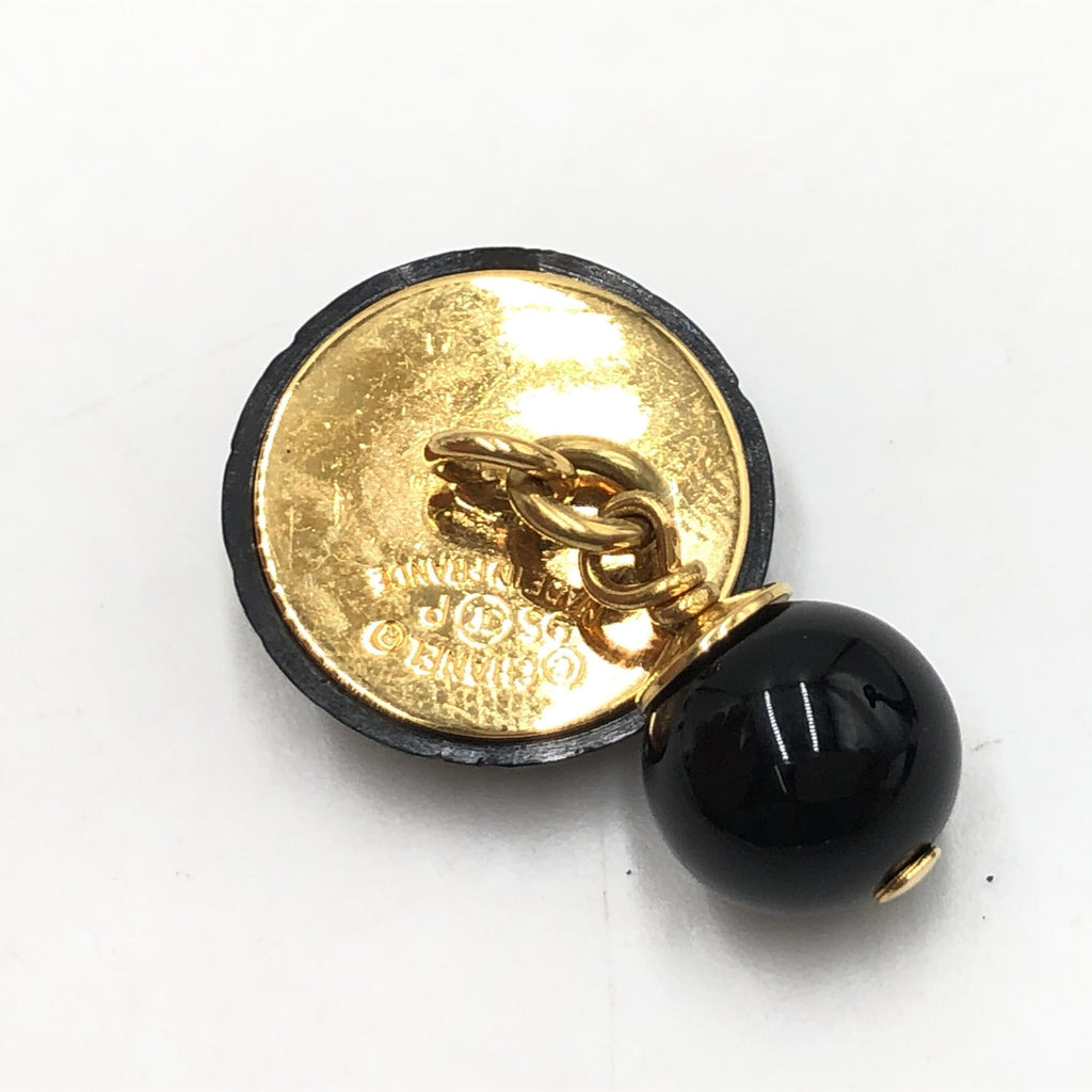 Matelasse Coco Mark Black Plastic Cufflinks