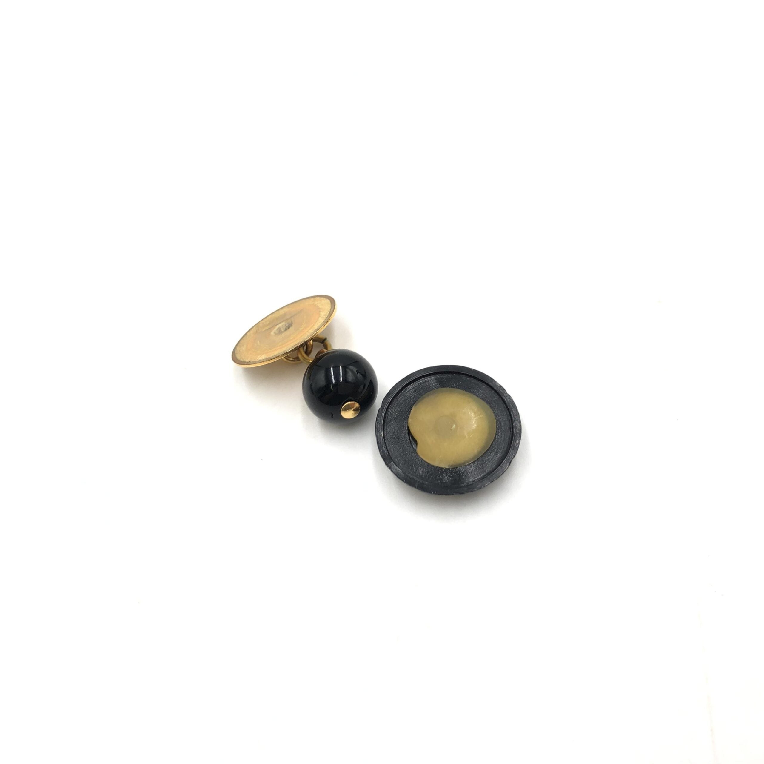 Matelasse Coco Mark Black Plastic Cufflinks