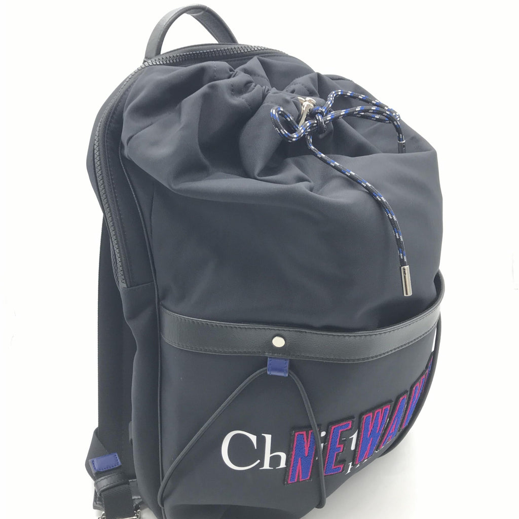 Newave Drawstring Nylon Backpack In Black