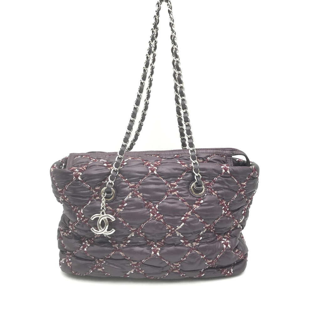 Paris-Byzance Chain Shoulder Bag Purple Nylon
