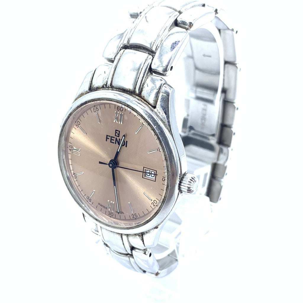 Pink Champagne Dial Quartz Watch, Stainless Steel