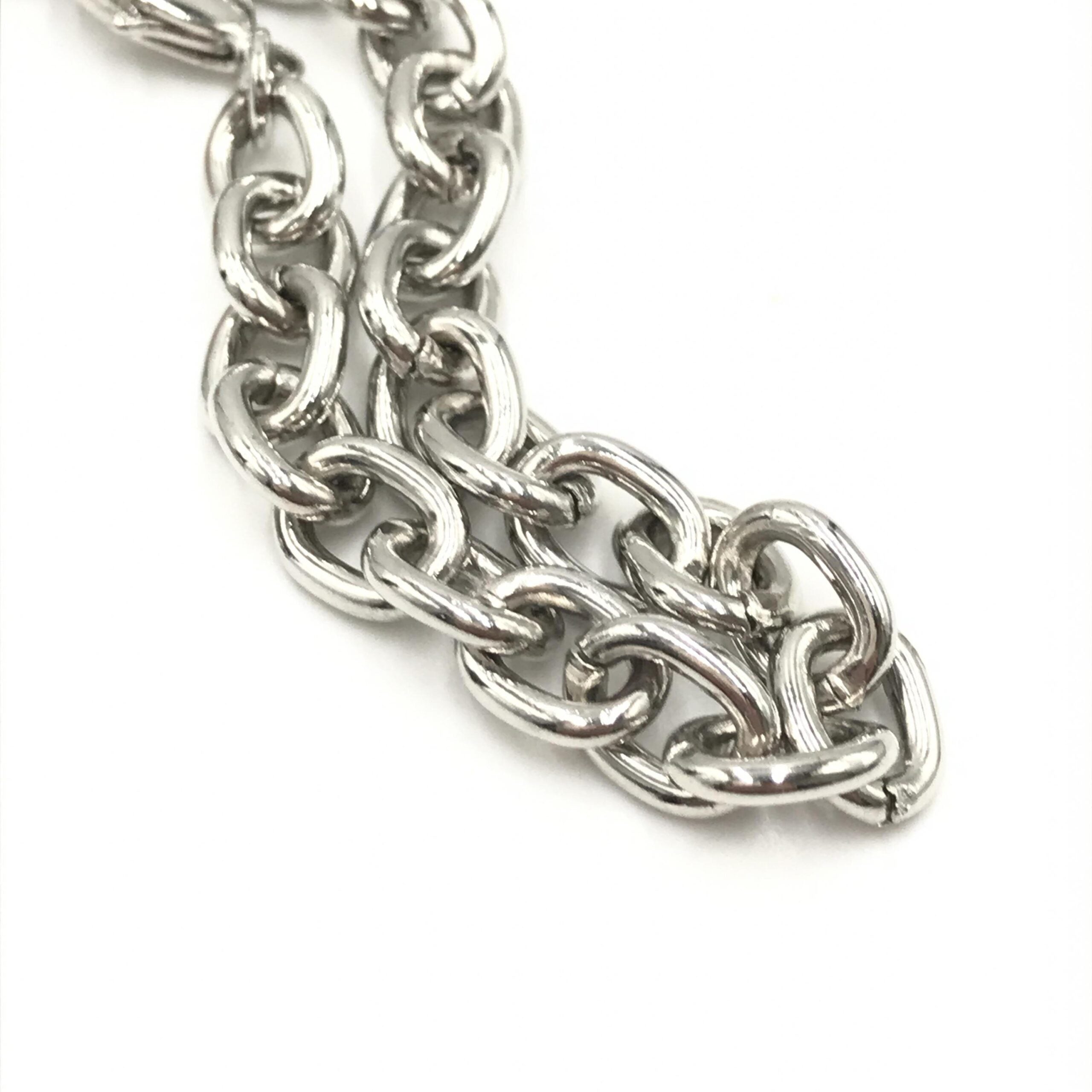 Silver Chain With Pink Ribbon Detail