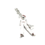 Silver Chain With Pink Ribbon Detail